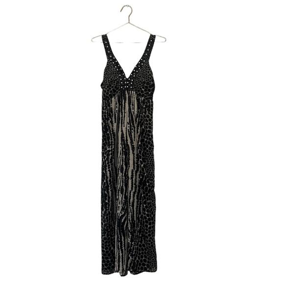 Cassee's Embellished Animal Print Sleeveless Maxi Dress large - Picture 1 of 6